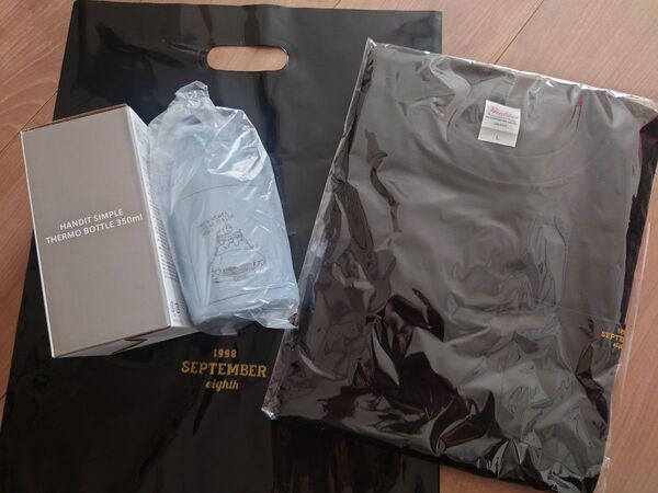 九月八日 コブクロ サーモボトル Tシャツ L おまけ付 名刺 Cooperくん 手提げ袋 黒