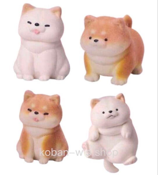 4種 むちむちわんこ ガチャ フィギュア 柴犬 牛人 白柴 いぬ 犬 イヌ わんこ カプセルトイ