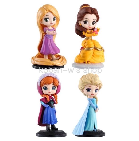 全4種 コンプリート Qposket2 キューポスケット ガチャ フィギュア アナと雪の女王 美女と野獣 塔の上のラプンツェル