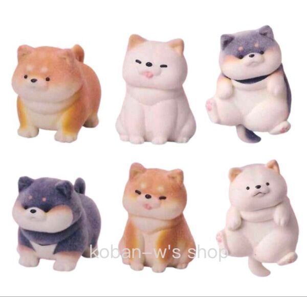 全6種 コンプリート むちむちわんこ ガチャ フィギュア 柴犬 牛人 白柴 黒柴 犬 イヌ いぬ わんこ カプセルトイ