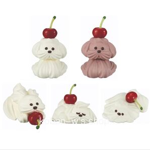 全5種 コンプリート ホイップわんちゃんのくらし レトロ ケーキ人形 ガチャ ホイップ わんちゃん ワンちゃん