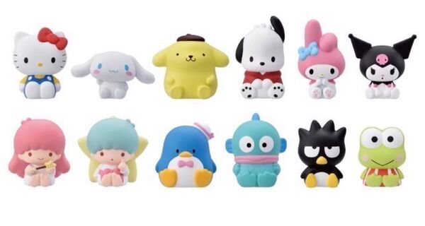 サンリオ ソフビ パペット 全12種 コンプリート 指人形 フィギュア キティ シナモロール クロミ ポムポムプリン マイメロ
