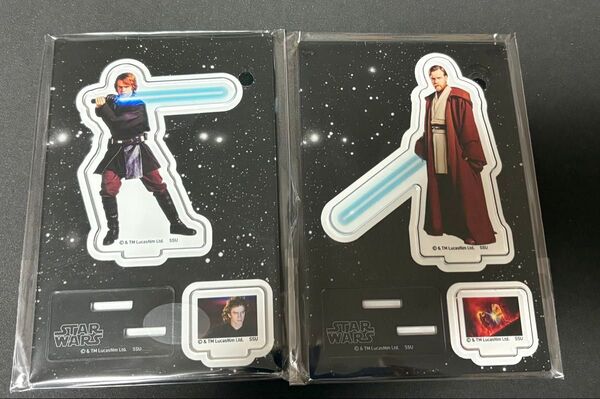 【送料無料】STAR WARS スターウォーズ ハッピーくじ アナキン オビワン 2個セット D賞 キャラクターアクリルスタンド