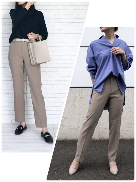 ★美品★レディース UNIQLO スマートスリムストレートパンツ size67 ベージュ