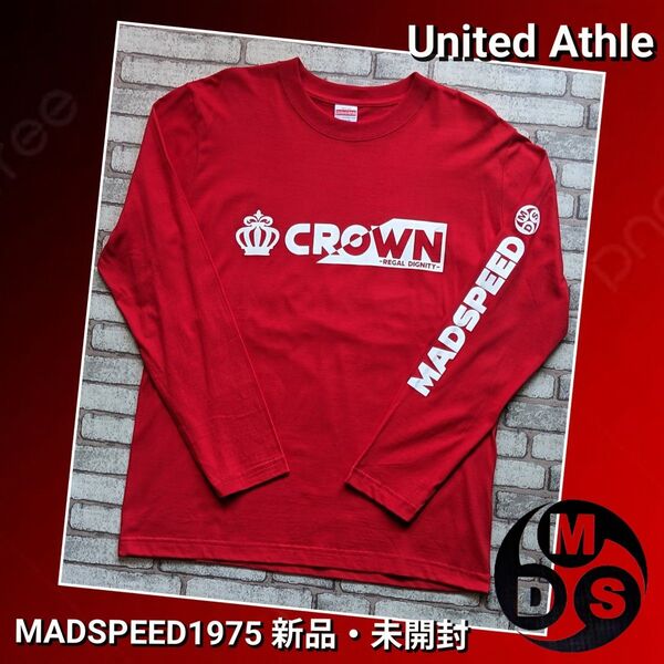 【MADSPEED】趣味Tシャツ 長袖 レッド クラウン クラウンクロスオーバー エステート crown 王冠 ロンT 新品 L