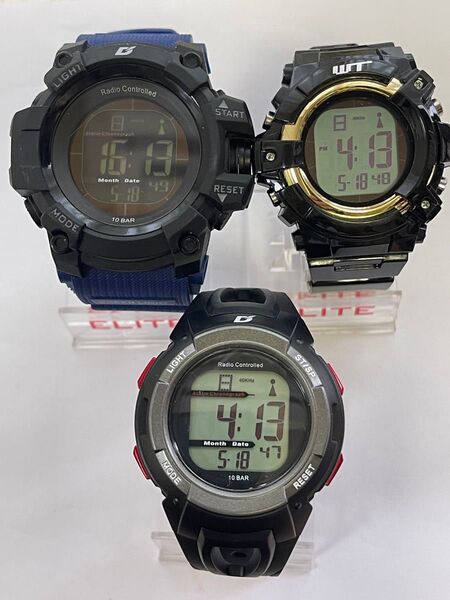 電波ソーラーデジタル腕時計ジャンク品セット