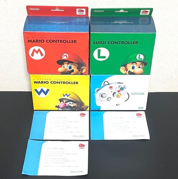 【未使用】クラブニンテンドー ゲームキューブ コントローラ マリオ ルイージ ワリオ ホワイト(ロゴ)