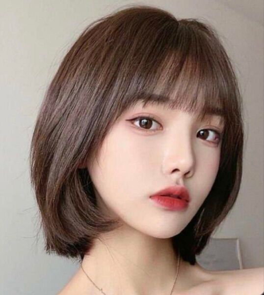 人毛 フルウィッグ 自然 ボブ