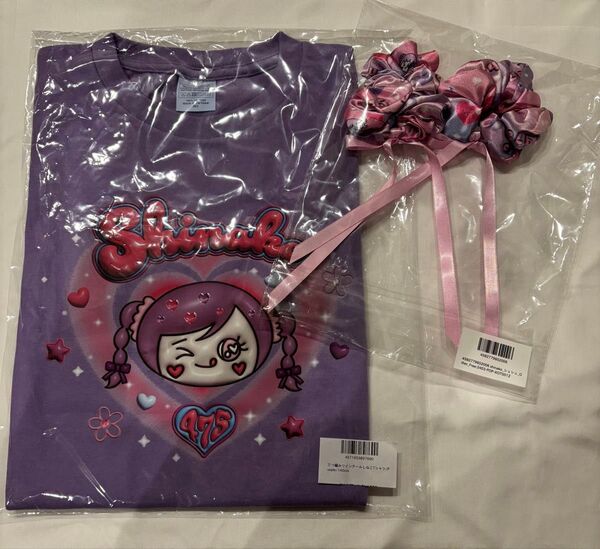 元祖しなこTシャツが進化した!三つ編みツインテールパープル&リボンシュシュ