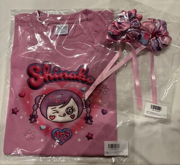 元祖しなこTシャツが進化した!三つ編みツインテールピンク&リボンシュシュ