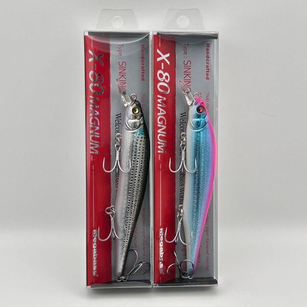 メガバス X-80 マグナム 2個 GG BORA & GG CORAL PINK BACK GB ハチマル MEGABASS
