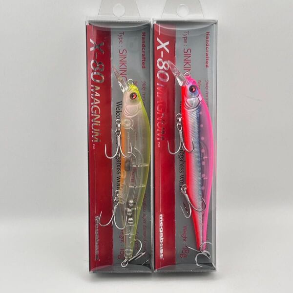 メガバス X-80 マグナム SKELETON CHART BACK & HT HIRAME PINK IWASHI ハチマル