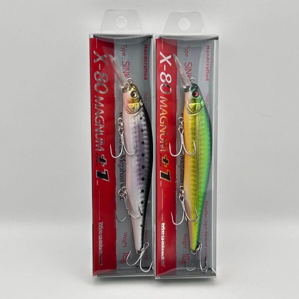 メガバス X-80 マグナム +1 2個 GG IL IWASHI & GG LIME GOLD OB ハチマル MEGABASS