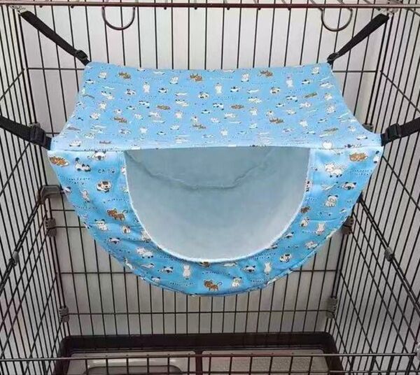 ペットベッド ハンモック 猫用 ふわふわ長さ調整可能 昼寝 夏冬両用 通気性