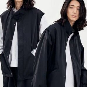 【WYM】MINIMAL 2WAY TRACK ZIP BLOUSON ブラック ブラック ジャケット アウター
