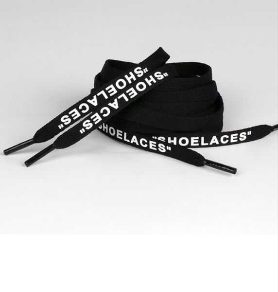 靴紐SHOELACESロゴ 黒紐140cm両足2本