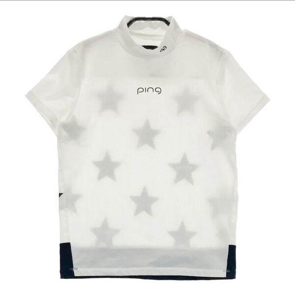 限定値下げ!PING 星柄 ゴルフシャツ Sサイズ モックネック 半袖Tシャツ