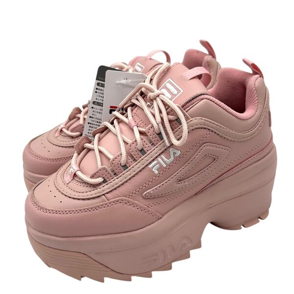 〈新品〉FILA フィラ【23cm】厚底 ウエッジソール スニーカー ピンク