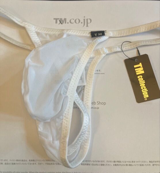 TM メンズTバック TB NINE 透け感×快適フィット Clearskin使用 セクシー下着 ホワイト