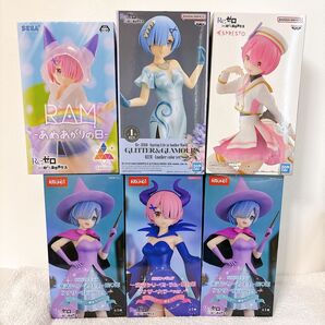 Re ゼロから始める異世界生活 フィギュア ラム レム 6個セット@