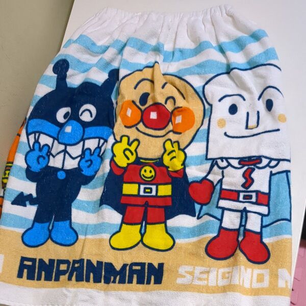 アンパンマン 巻タオル ラップタオル プール スイミング ブルー