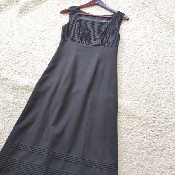 セール中5-45【美品】Sybillaシビラレディース ロングワンピース ロング丈 マキシ丈 黒ブラック サイズM日本製