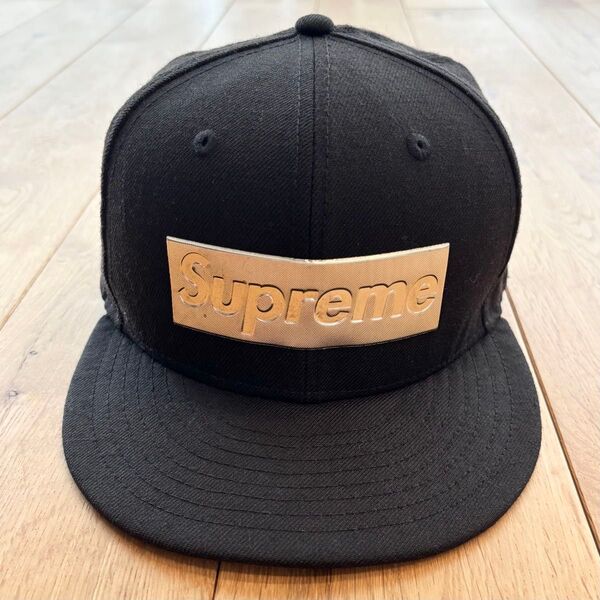 【極希少】Supreme Metallic Box Logo New Era 黒16SS Black シュプリーム