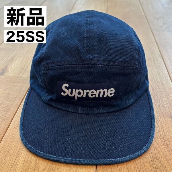 【新品】新作 Supreme Washed Chino Twill Camp Cap 25SS Indigo