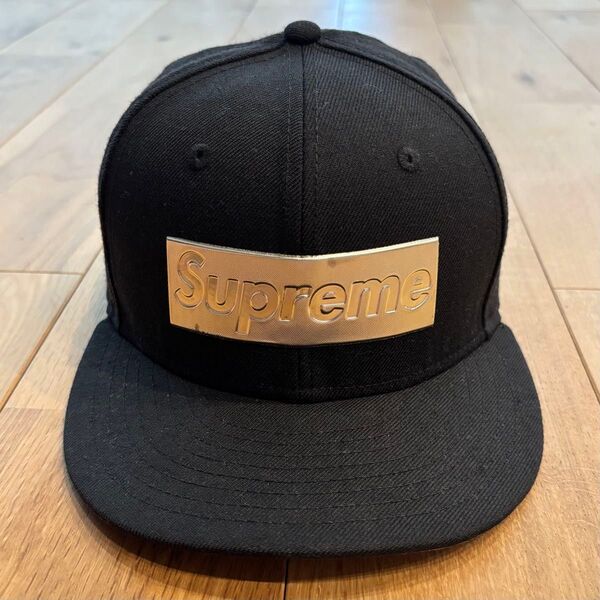 【極希少】Supreme Metallic Box Logo New Era 黒16SS Black