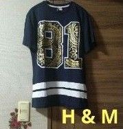 H&M エイチアンドエム Tシャツ カットソー No.81 Mサイズ キラキラ