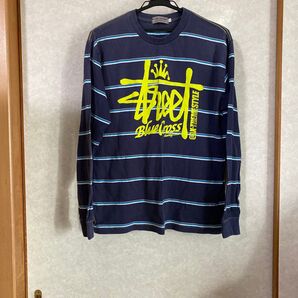 BLUE CROSS サイズLL ボーダー柄 長袖Tシャツ ネイビー