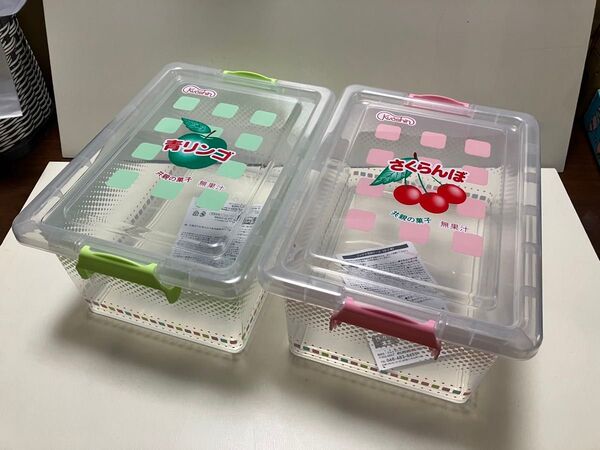 駄菓子 コンテナ さくらんぼ 青リンゴ 餅 プラスチック ケース 2個