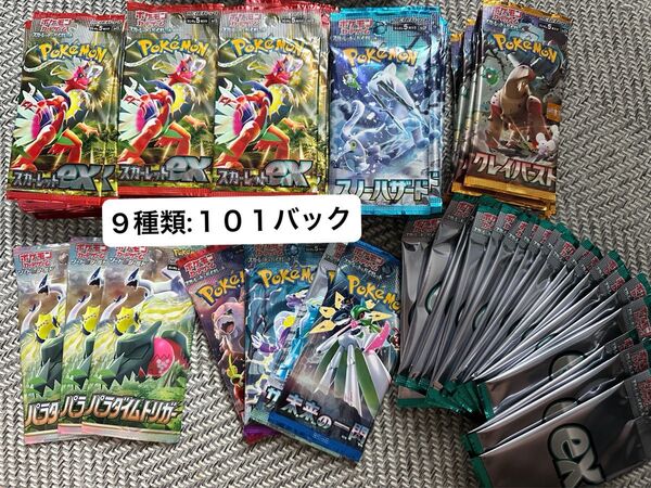 ポケモンカード 9種類 バック セット 合計:101バック