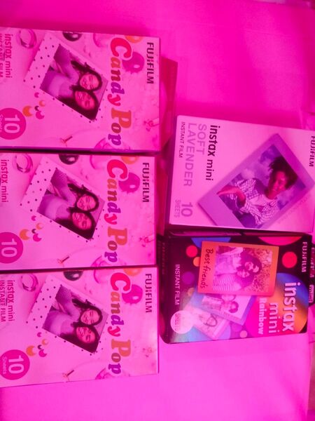 チェキフィルム instax mini CANDYPOP 3箱 Lavender Rainbow 5箱セット 50枚