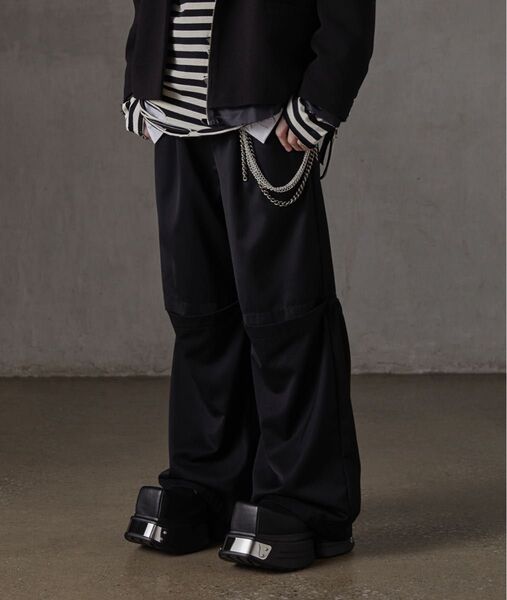 【GRANCY】Tulle Layereddesign Slacks / チュール レイヤードデザイン スラックス M