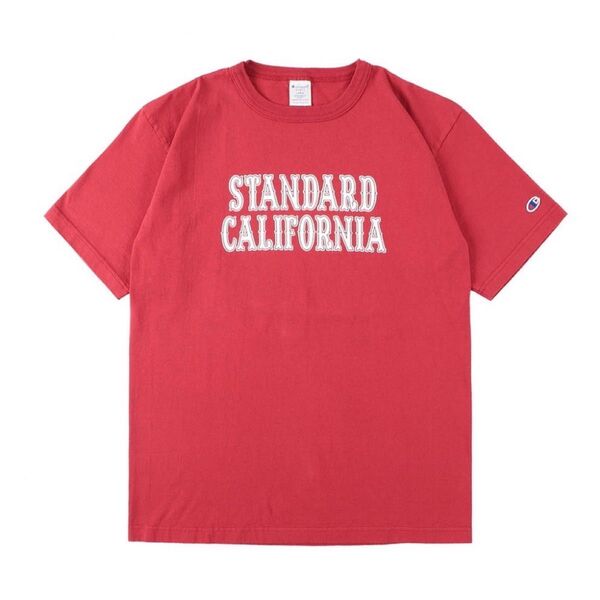 XL チャンピオン×スタンダードカリフォルニア Tシャツ T1011 赤 Champion 半袖Tシャツ アメカジ