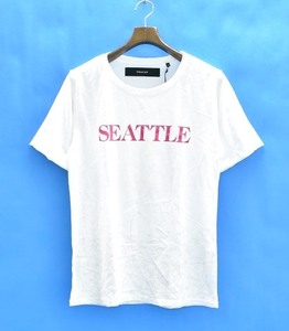 TEENAGE LUST (ティーンエイジラスト) SEATTLE S/S TEE シアトルプリントショートスリーブTシャツ 2 WHITE 半袖 ダメージ 切りっぱなし