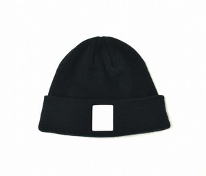 430 FOURTHIRTY フォーサーティー LABEL PATCH BEANIE アクリルビーニー FREE BLACK ラベルパッチ KNIT CAP ニットキャップ ニット帽 帽子