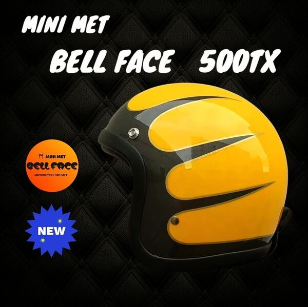 タイガーイエロー BELLFACE 500TX ジェットヘルメット スモールヘルメット ビートル L.A.C マグナム tt&co