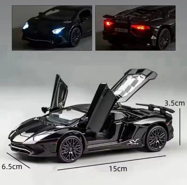 1/32ミニカー ランボルギーニ SV LP750ブラックパール ダイキャストミニカー ドアオープン 未使用品