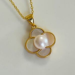 本真珠ネックレス 6mm パールペンダント白蝶貝殻 k18仕上げ jewelry necklace pearl 冠婚葬祭 シルバー