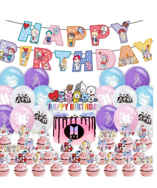 TEICTS BTS 誕生日 飾り付け バースデー 飾り バルーン HAPPY BIRTHDAY バナー ハッピーバースデーバナー
