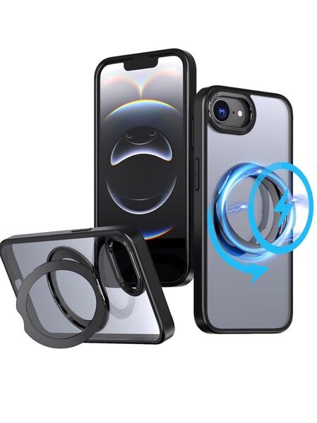 iPhone 16e 専用 ケース 第4世代 カバー 米軍MIL規格 360°回転スタンド機能 iPhone SE4ケース 耐衝撃