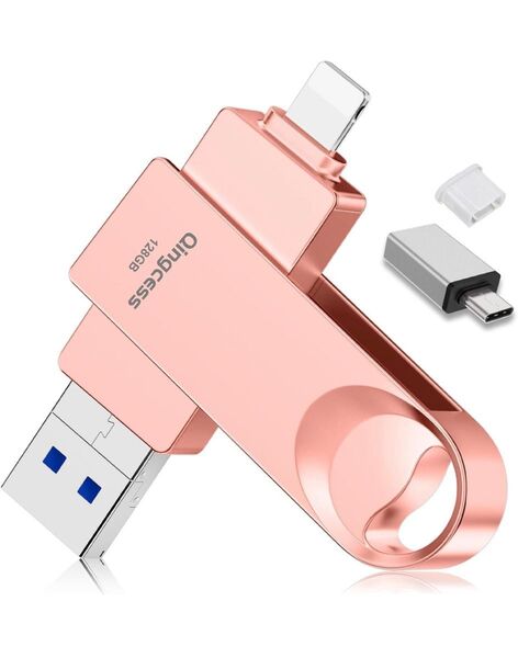 【アプリ不要 アルバムから直接保存 】 フラッシュメモリ IOS/Android/PC USB3.0高速 4 in1 128GB
