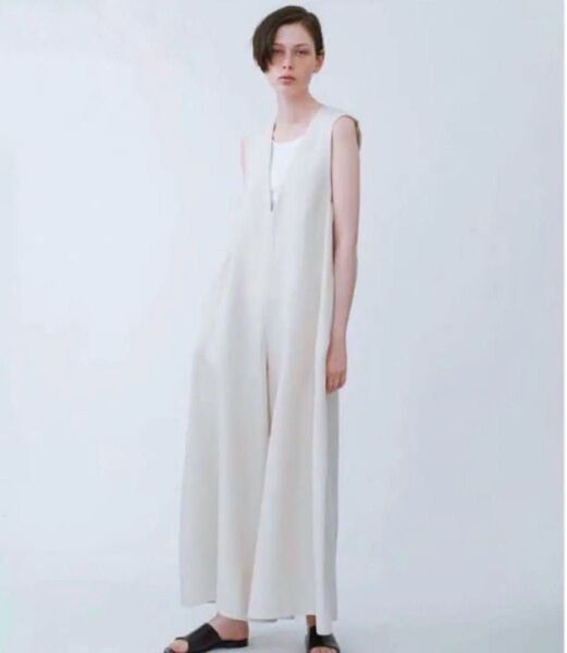 ロンハーマン ebure エブール リネン100 ワイドパンツ オールインワン 36 S サロペット ゆったり 麻