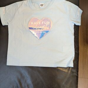 ANAP 水色 Tシャツ ハート型ロゴ付き 120cm