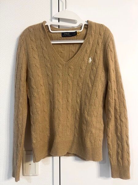 美品★RalphLauren ラルフローレン POLO カシミヤ セーター ニット Vネック ポロラルフローレン トップス 長袖