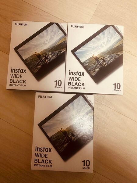 富士フイルムFUJIFILM INSTAX WIDE BLACK FRAME ブラックフレーム10枚撮りX3箱 期限2025年8月