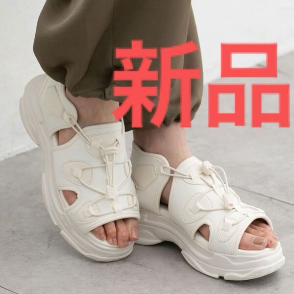 新品 honeys ハニーズ 厚底スポーツサンダル S ホワイト
