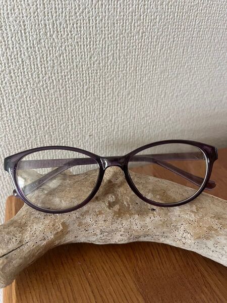 最終セール!だて眼鏡 メガネ パープル レディース オシャレ ファッション 女教師 ワンポイント